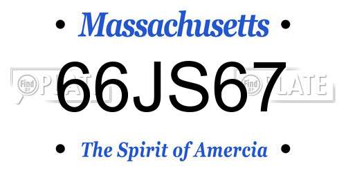 66JS67 Massachusetts License Plate