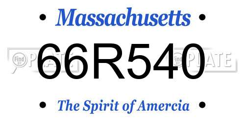 66R540 Massachusetts License Plate