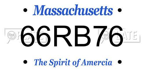 66RB76 Massachusetts License Plate