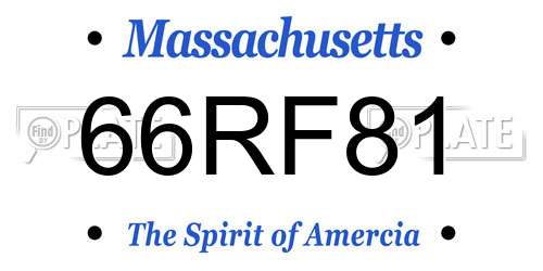 66RF81 Massachusetts License Plate