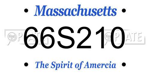 66S210 Massachusetts License Plate