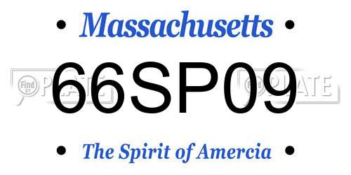 66SP09 Massachusetts License Plate