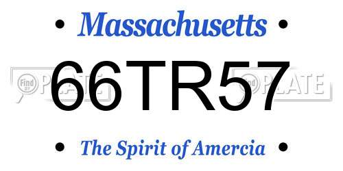 66TR57 Massachusetts License Plate
