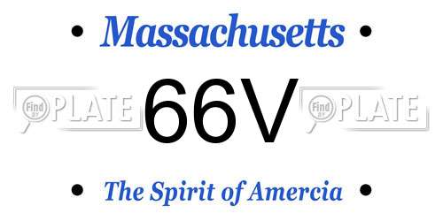 66V Massachusetts License Plate