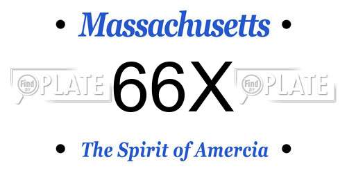 66X Massachusetts License Plate