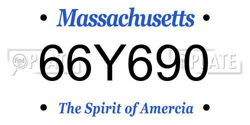 66Y690 Massachusetts License Plate