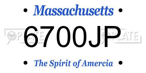 6700JP Massachusetts License Plate