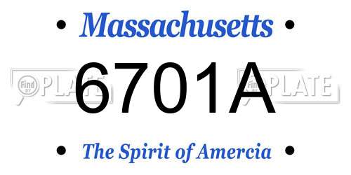 6701A Massachusetts License Plate