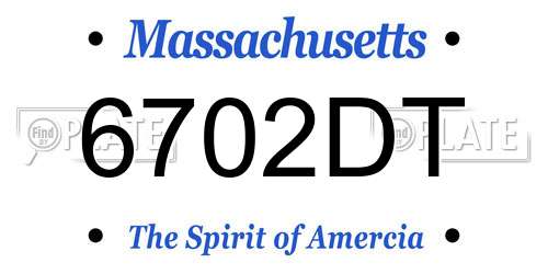 6702DT Massachusetts License Plate