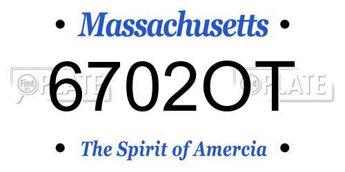 6702OT Massachusetts License Plate