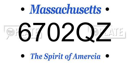 6702QZ Massachusetts License Plate