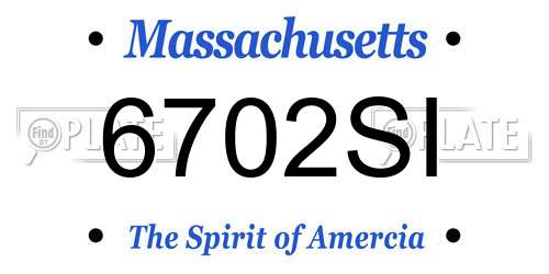 6702SI Massachusetts License Plate