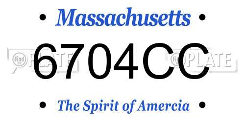 6704CC Massachusetts License Plate
