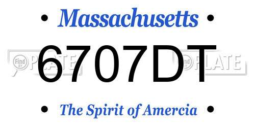 6707DT Massachusetts License Plate