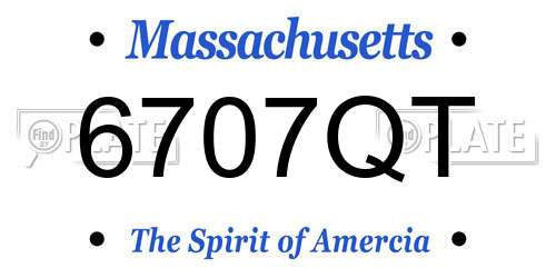 6707QT Massachusetts License Plate