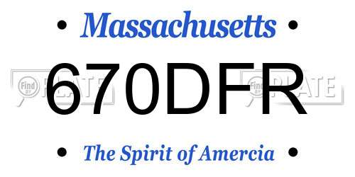 670DFR Massachusetts License Plate
