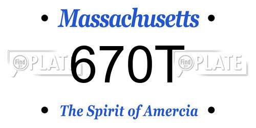 670T Massachusetts License Plate