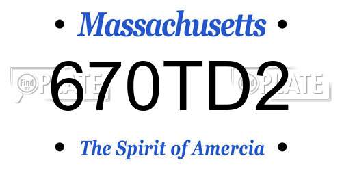 670TD2 Massachusetts License Plate