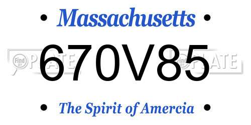670V85 Massachusetts License Plate