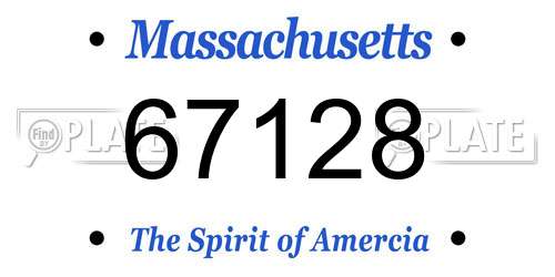 67128 Massachusetts License Plate