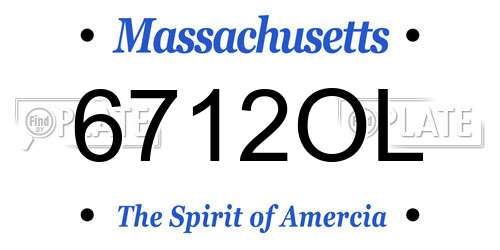 6712OL Massachusetts License Plate