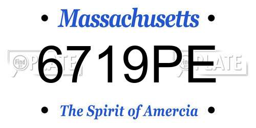 6719PE Massachusetts License Plate