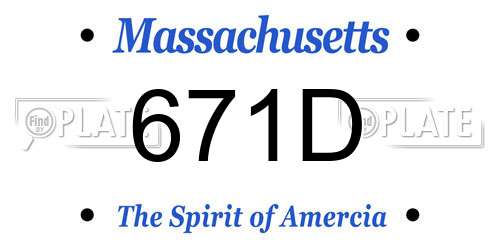 671D Massachusetts License Plate