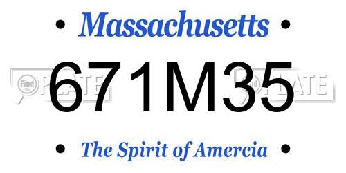 671M35 Massachusetts License Plate