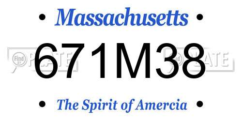 671M38 Massachusetts License Plate