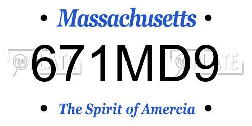 671MD9 Massachusetts License Plate