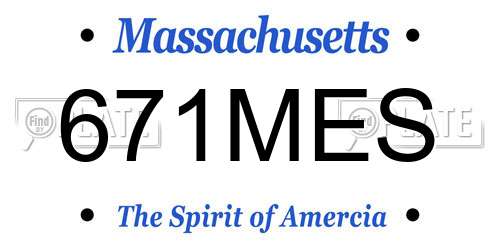 671MES Massachusetts License Plate