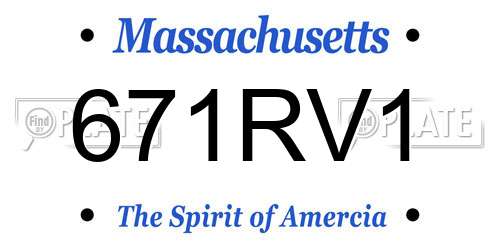 671RV1 Massachusetts License Plate