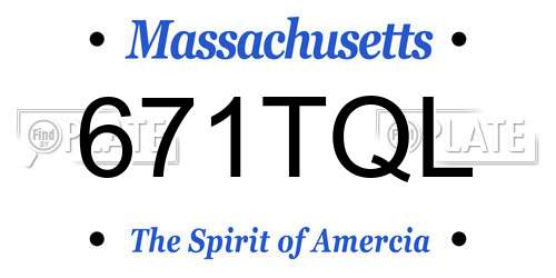 671TQL Massachusetts License Plate