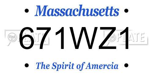 671WZ1 Massachusetts License Plate