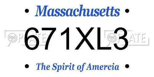 671XL3 Massachusetts License Plate