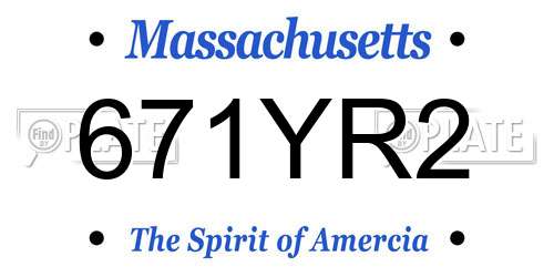 671YR2 Massachusetts License Plate