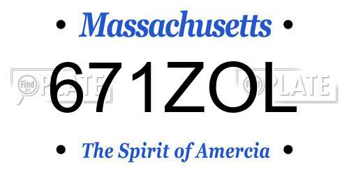 671ZOL Massachusetts License Plate