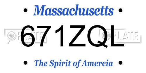 671ZQL Massachusetts License Plate