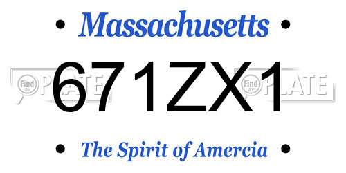 671ZX1 Massachusetts License Plate