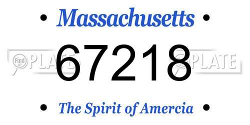 67218 Massachusetts License Plate
