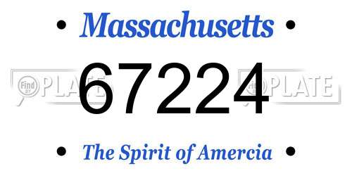 67224 Massachusetts License Plate