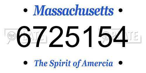 6725154 Massachusetts License Plate