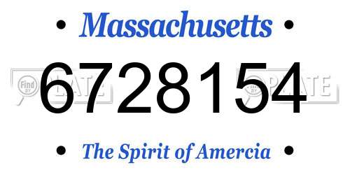 6728154 Massachusetts License Plate