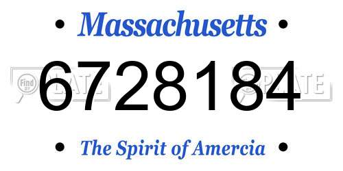 6728184 Massachusetts License Plate