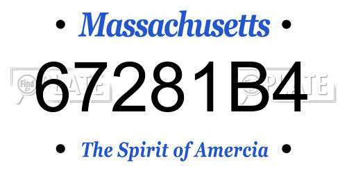 67281B4 Massachusetts License Plate