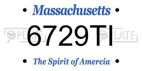 6729TI Massachusetts License Plate