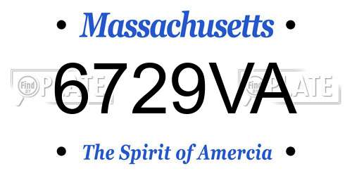 6729VA Massachusetts License Plate