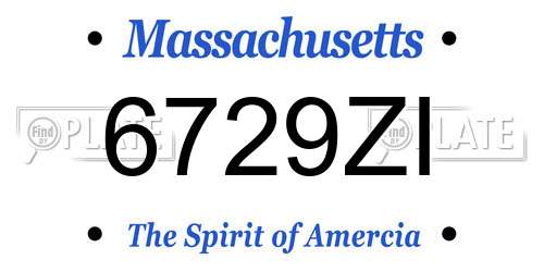 6729ZI Massachusetts License Plate