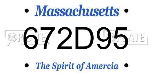 672D95 Massachusetts License Plate