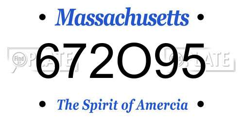 672O95 Massachusetts License Plate